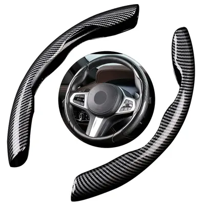 Universal Carbon Fiber Steering Wheel Cover for Fall Gift, 1 Set Durable Non-slip Steering Wheel Protector, Car Interior ...