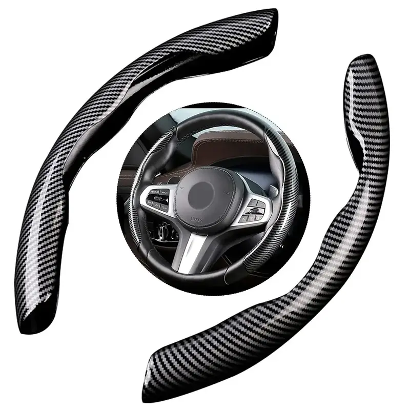 Universal Carbon Fiber Steering Wheel Cover for Fall Gift, 1 Set Durable Non-slip Steering Wheel Protector, Car Interior ...