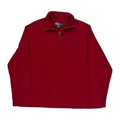 Polo Ralph Lauren 1/4 Zip - XL Red Cotton