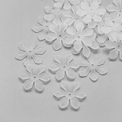 6-Petal Transparent Acrylic Bead Caps