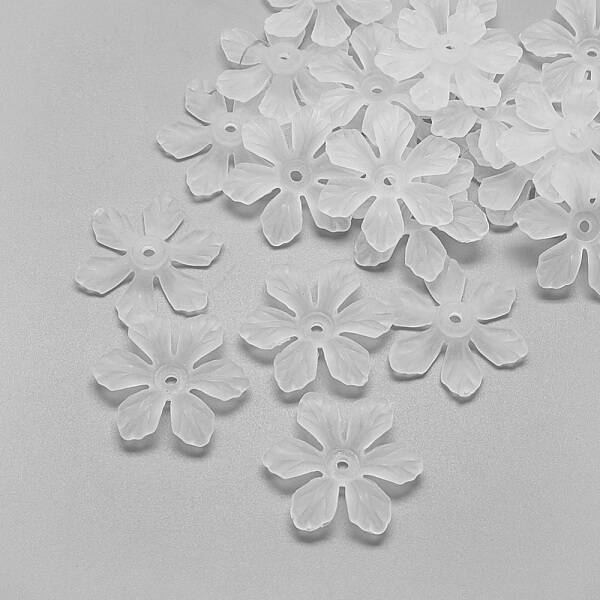 6-Petal Transparent Acrylic Bead Caps