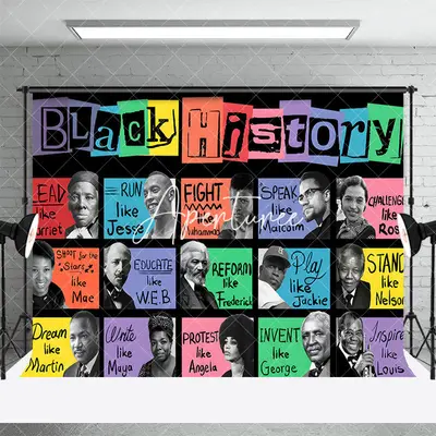 Aperturee Colorful Hero Wall Black History Month Backdrop, 3X2FT(1MX0.6M), 14 USD, black history month backdrops, DMHD5Y81-M