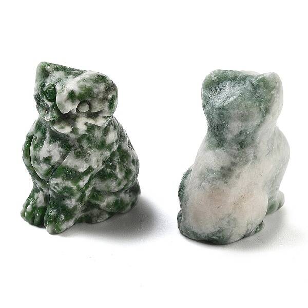 Natural Green Spot Jasper Carved Figurines