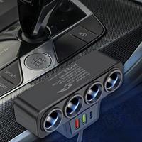 120W Car 4-Socket Adapter with PD Fast Charge, QC3.0 & PD 3 Charging Ports, Super Fast Charger Adapter for 12V/24V Vehicles, ...