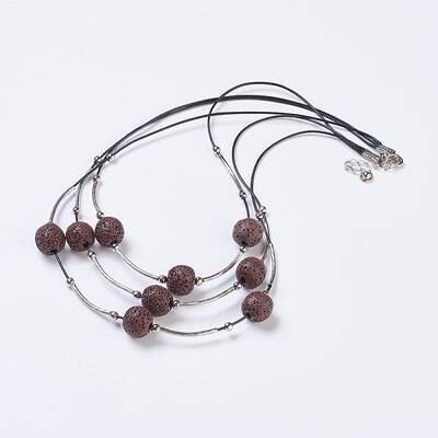 Waxed Cord Tiered Necklace