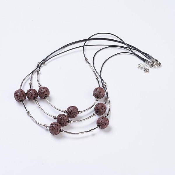 Waxed Cord Tiered Necklace