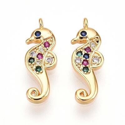 Brass Micro Pave Cubic Zirconia Pendants