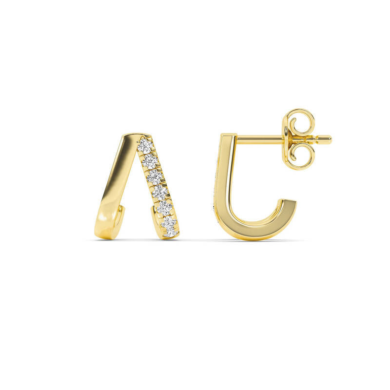 Mila Lab Grown Diamond Huggie Earrings | 14K Yellow Gold 1/6 ct. tw.