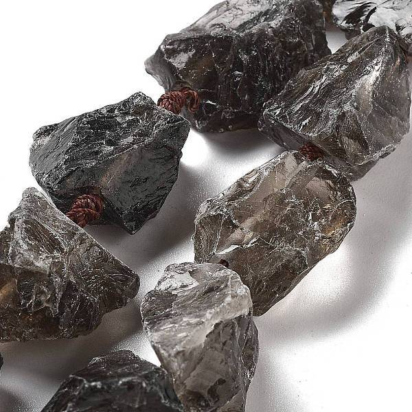 Raw Rough Natural Smoky Quartz Beads Strands