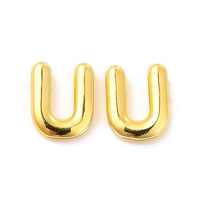 Brass Hollow Out Initial Letter Stud Earrings for Women