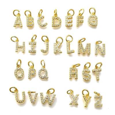 26Pcs Brass Micro Pave Cubic Zirconia Charms