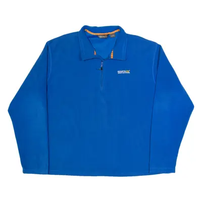 REGATTA Mens Fleece Blue 1/4 Zip 2XL