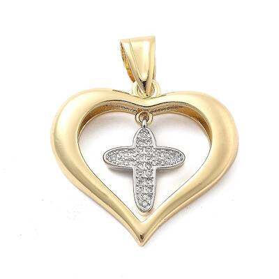 Rack Plating Brass with Cubic Zirconia Pendants
