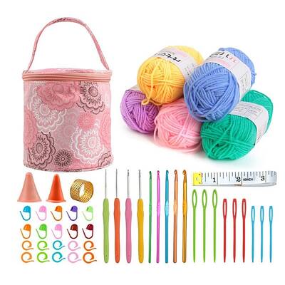 DIY Doll Handmade Knitting Leaf Pattern Bag Sets