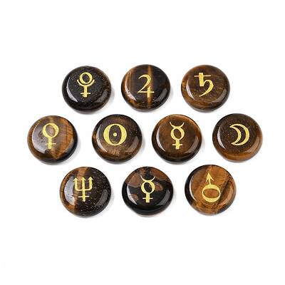 10Pcs 10 Styles Natural Tiger Eye Cabochons