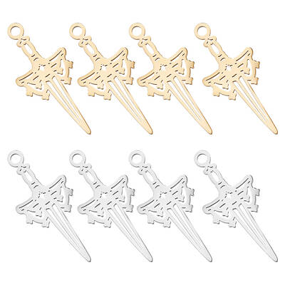 16Pcs 2 Colors 304 Stainless Steel Pendants