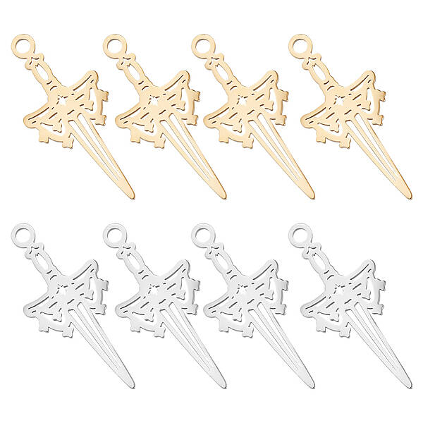 16Pcs 2 Colors 304 Stainless Steel Pendants
