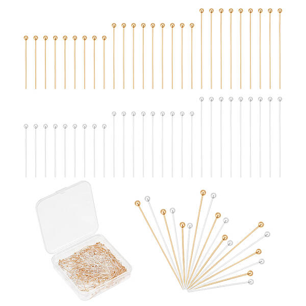 300pcs 6 style Brass Ball Head Pins