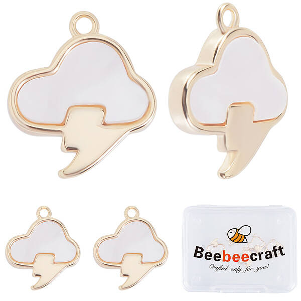 6Pcs Natural Sea Shell Cloud Charms