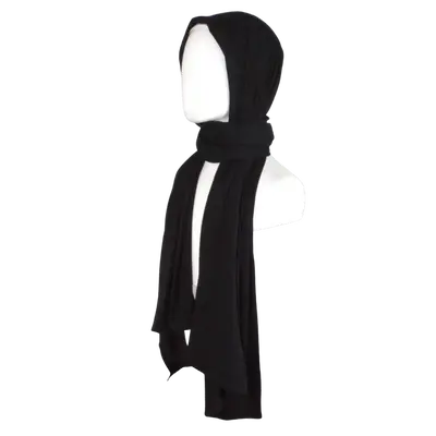 Bamboo Jersey Hijab Black - Maxi Size (But Not Bulky!)
