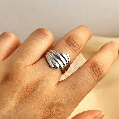 304 Stainless Steel Open Cuff Rings for Women