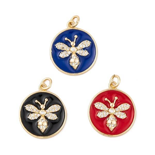Brass Micro Pave Cubic Zirconia Pendants
