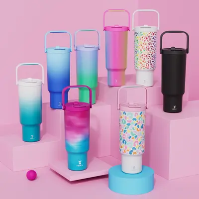 【Live Exclusive Deal】MEOKY 32/40/50oz 100%Leak-proof Stainless Steel Handle Thermos Cup, Suitable for Carrying out,  two ...