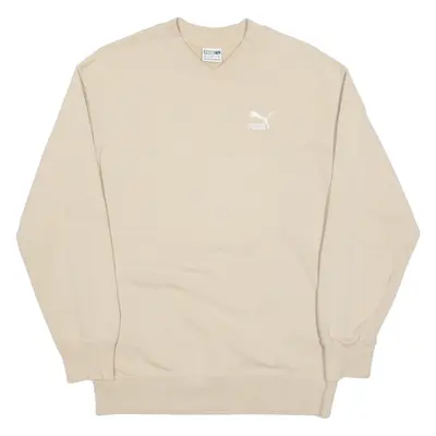PUMA Mens Sweatshirt Cream V-Neck XS