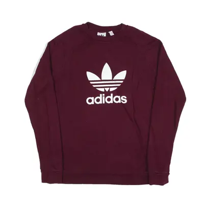 ADIDAS Sweatshirt Maroon Mens S