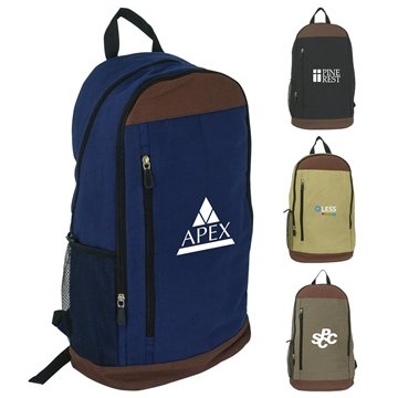 13 Promotional Canvas Backpack - Mesh Bottle Pocket & Multiple ...