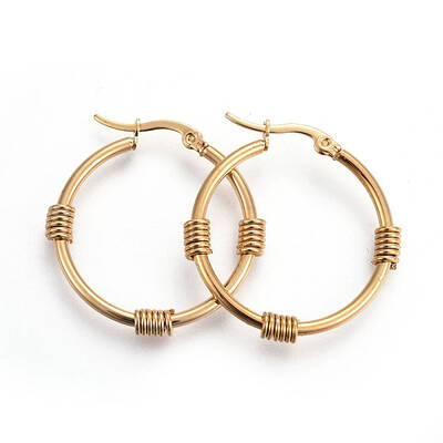 Ion Plating(IP) 304 Stainless Steel Hoop Earrings