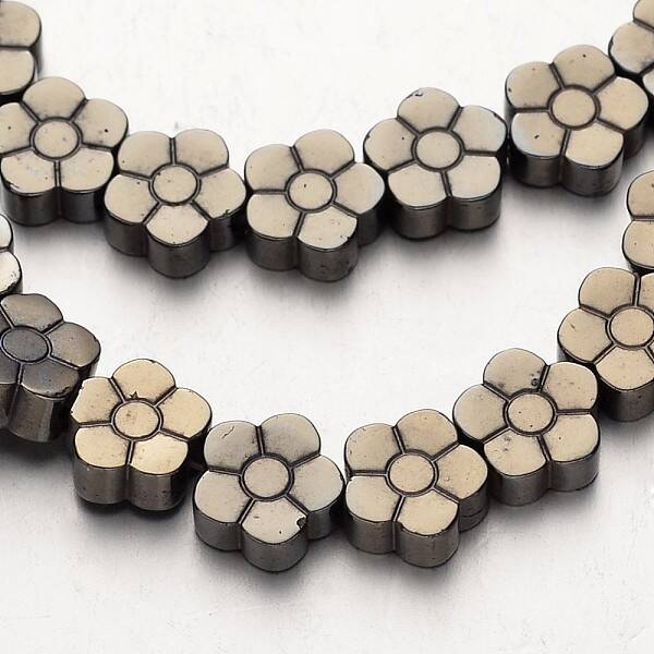 Electroplate Non-magnetic Synthetic Hematite Beads Strands