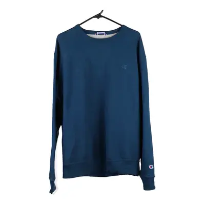 Champion Sweatshirt - Large Blue Cotton Blend