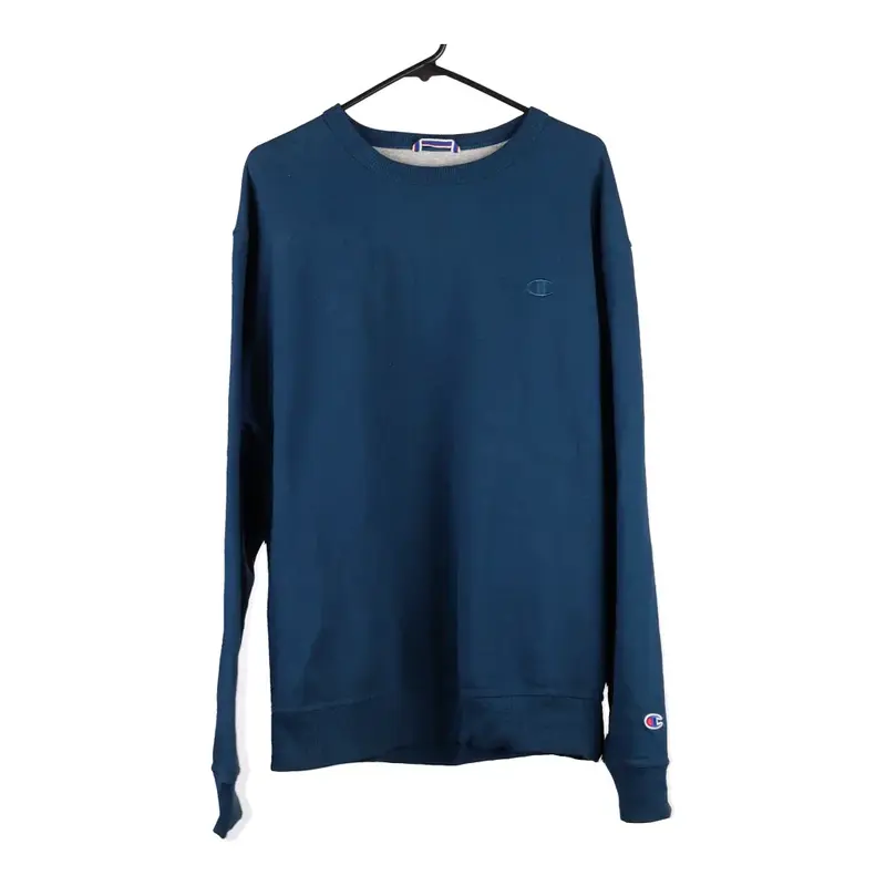 Champion Sweatshirt - Large Blue Cotton Blend