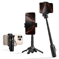 Portable Selfie Stick, All-in-1 Smartphone Tripod Stand with Wireless Remote, Extendable Tripod Stand, 360 Degrees Adjustable...