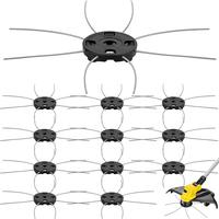 12-PC Steel Wire Trimmer Blade Set - Heavy Duty Weed Wacker Replacement Heads - Compatible with Cordless Electric Grass Trimm...
