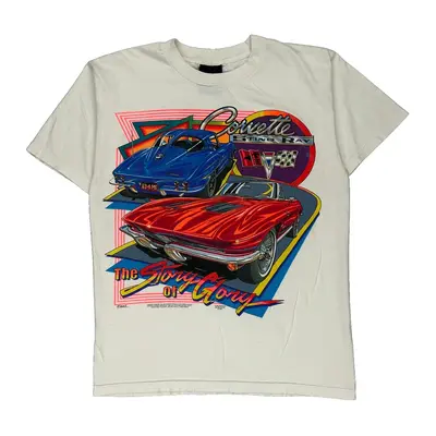 Corvette Sting Ray Trinity Products Graphic T-Shirt - Large White Cotton