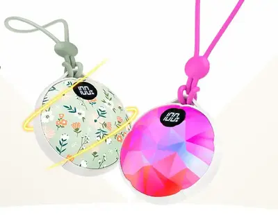 FrSara Hand Warmers, Hangable Rechargeable Electric Hand Warmer, 3-Level Heat w/Strip, w/ 4000mAh Last 10 Hours, Light & Disp...