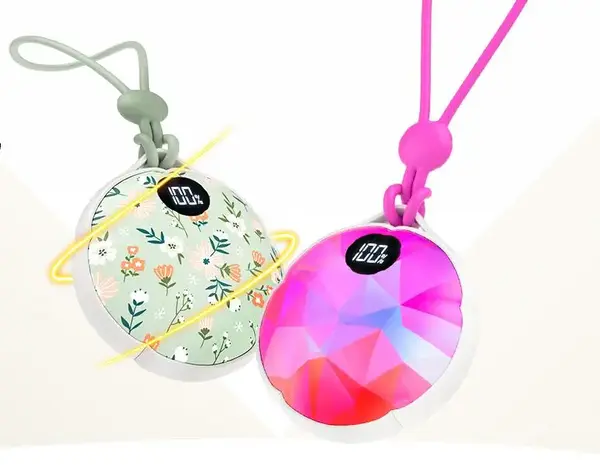 FrSara Hand Warmers, Hangable Rechargeable Electric Hand Warmer, 3-Level Heat w/Strip, w/ 4000mAh Last 10 Hours, Light & Disp...