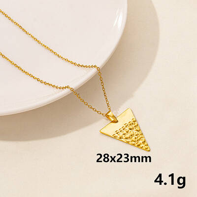 Stylish Stainless Steel Geometric Triangle Pendant Necklace for Women
