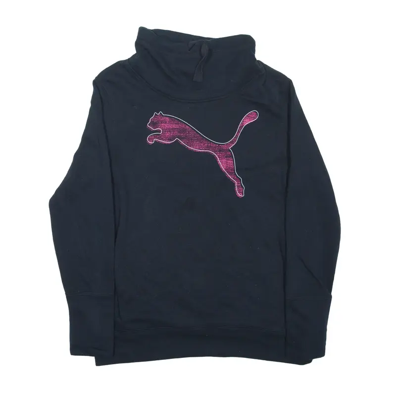 PUMA Sweatshirt Black High Neck Womens UK 14