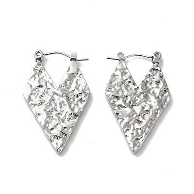 Non-Tarnish 304 Stainless Steel Heart Hoop Earrings for Women