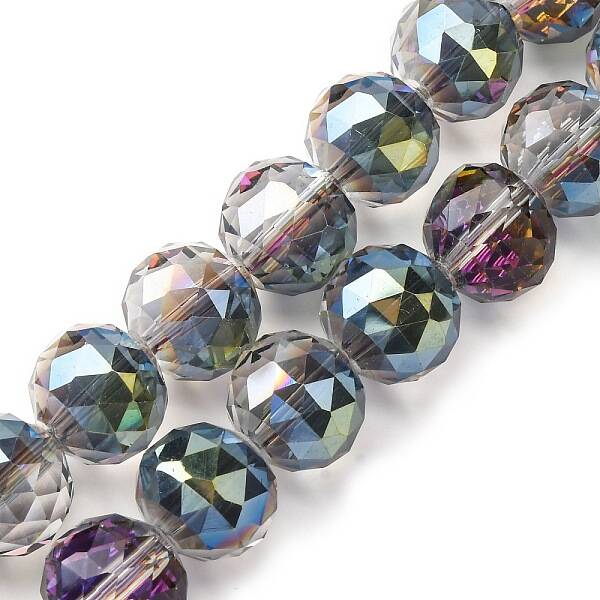 Transparent Electroplate Glass Beads Strands