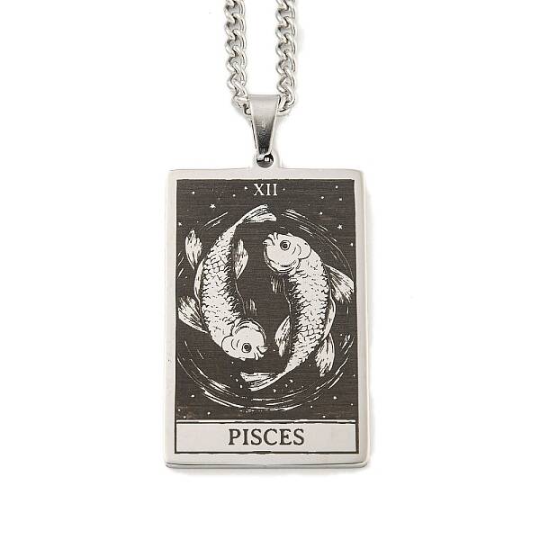 Non-Tarnish 304 Stainless Steel Tarot Pendant Necklaces