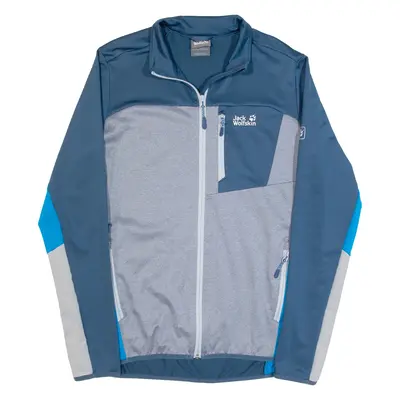 JACK WOLFSKIN Mens Track Jacket Blue Colourblock M