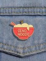 Simple Noodles Design Pin Brooch,  Cartoon Noodle Lover Design Brooch, Cute Fashion Alloy Badge for Daily Vacation Holiday Pa...