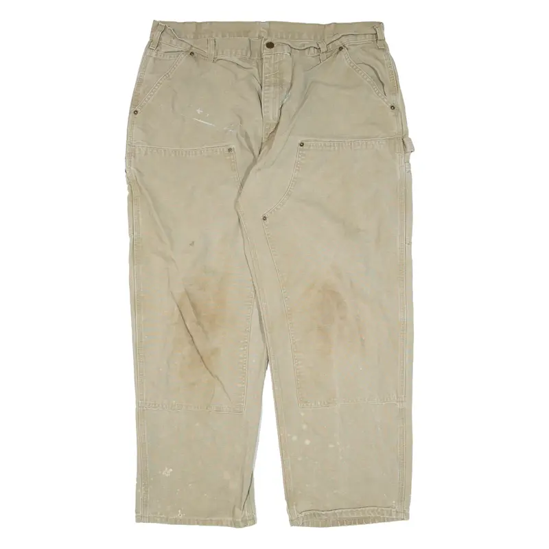 CARHARTT Workwear Jeans Beige Denim Relaxed Straight Mens W37 L30