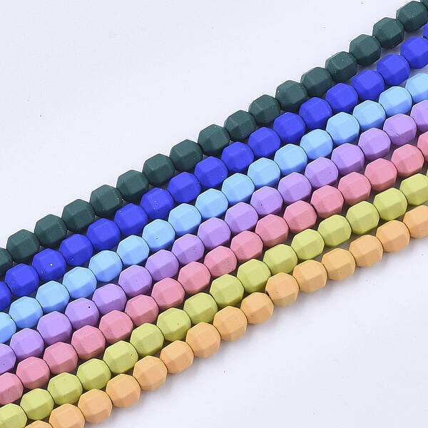 Spray Painted Non-magnetic Synthetic Hematite Beads Strands