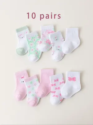 Baby's Socks, Cute Comfy Breathable Socks for Infant Toddler Kids, Newborn Baby Socks for All Seasons