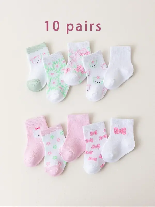 Baby's Socks, Cute Comfy Breathable Socks for Infant Toddler Kids, Newborn Baby Socks for All Seasons